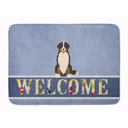 Carolines Treasures Bernese Mountain Dog Welcome Machine Washable Memory Foam Mat BB5617RUG